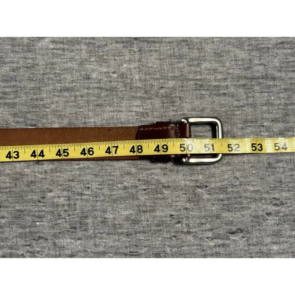 Allsaints Leather Belt Mens 40 Brown Genuine Leather Silver Colored Buckle